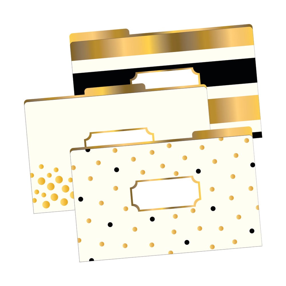Barker Creek Tab File Folders, 8 1/2in x 14in, Legal Size, 24K Gold, Pack Of 9