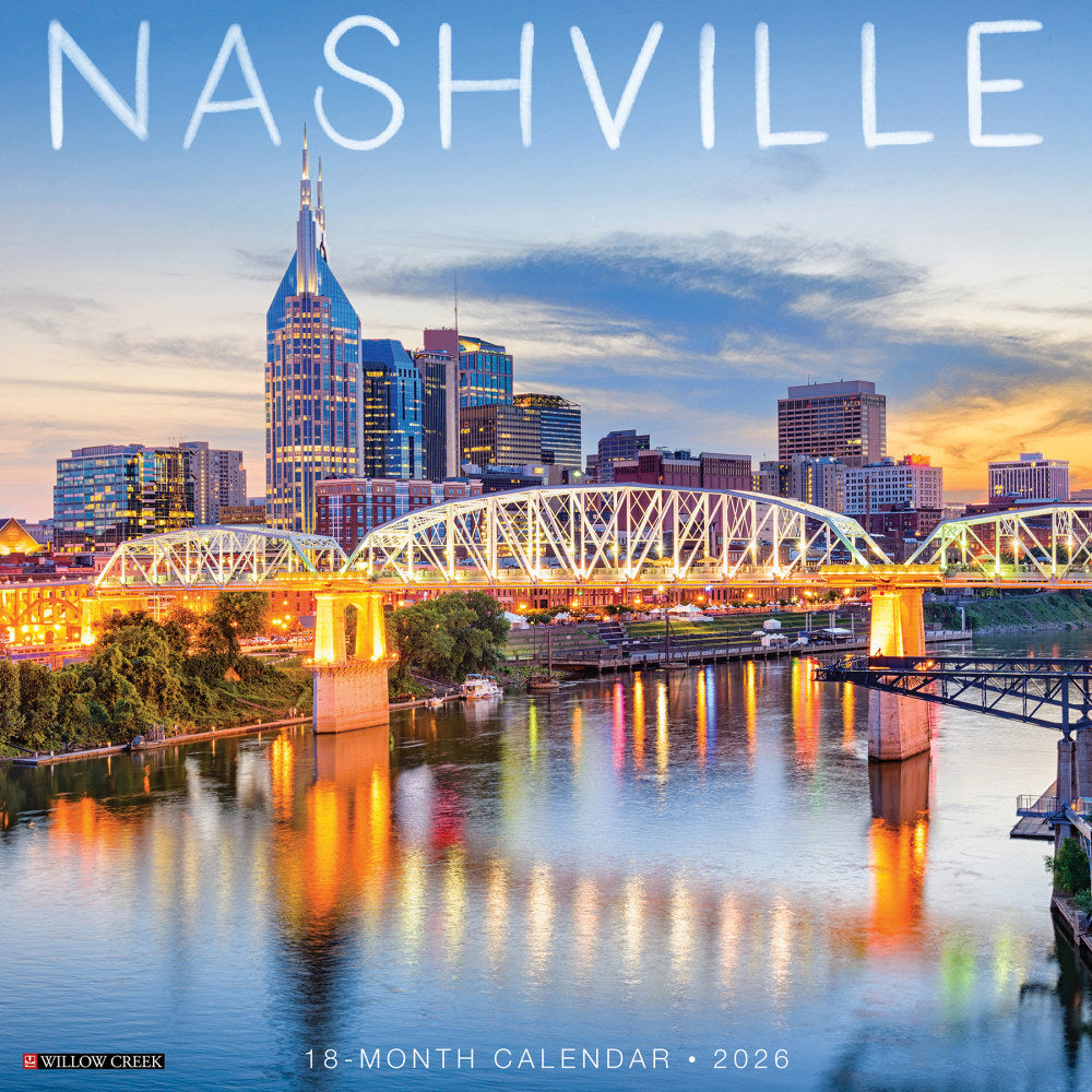 2026 Willow Creek Press Scenic Monthly Wall Calendar, 12in x 12in, Nashville, January To December, 55991