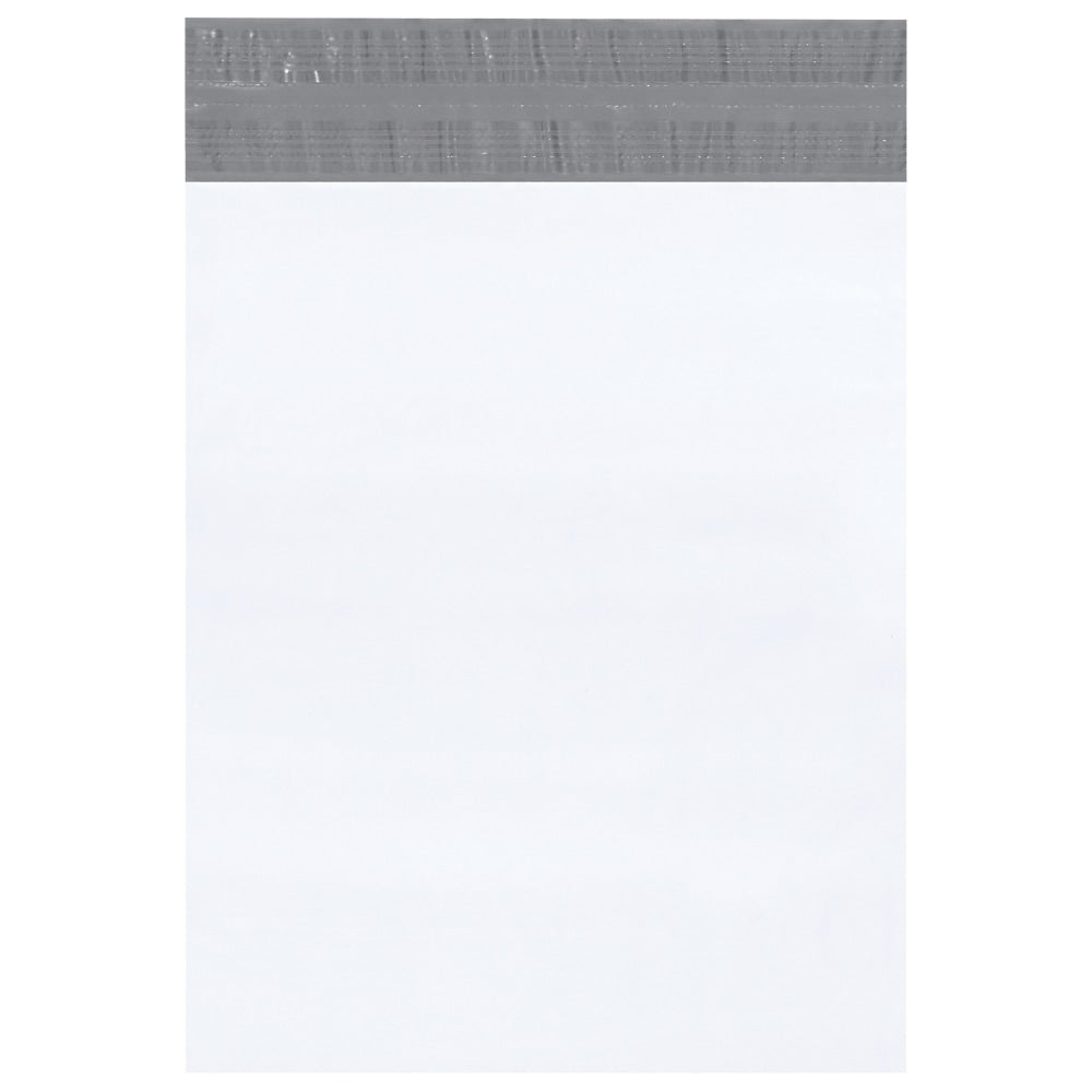 Partners Brand Returnable Poly Mailers, 14in x 17in, White, Case Of 100