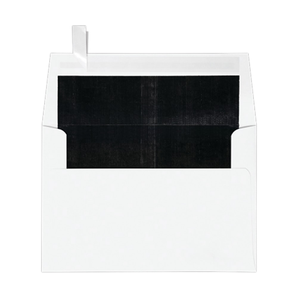LUX Foil-Lined Invitation Envelopes A4, Peel & Press Closure, White/Black, Pack Of 250