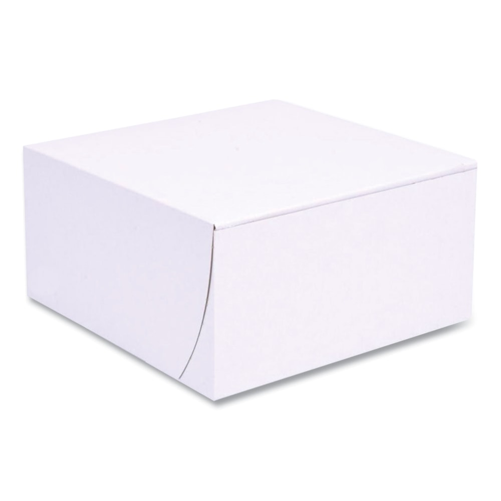 SCT 1-Piece Non-Window Bakery Boxes, 4inH x 8inW x 8inD, White, Bundle Of 250 Boxes