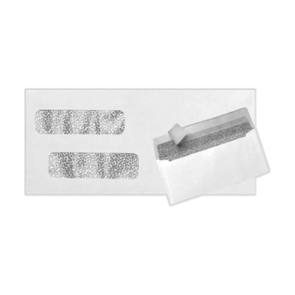 LUX #10 Invoice Envelopes, Double-Window, Peel & Press Closure, White, Pack Of 50