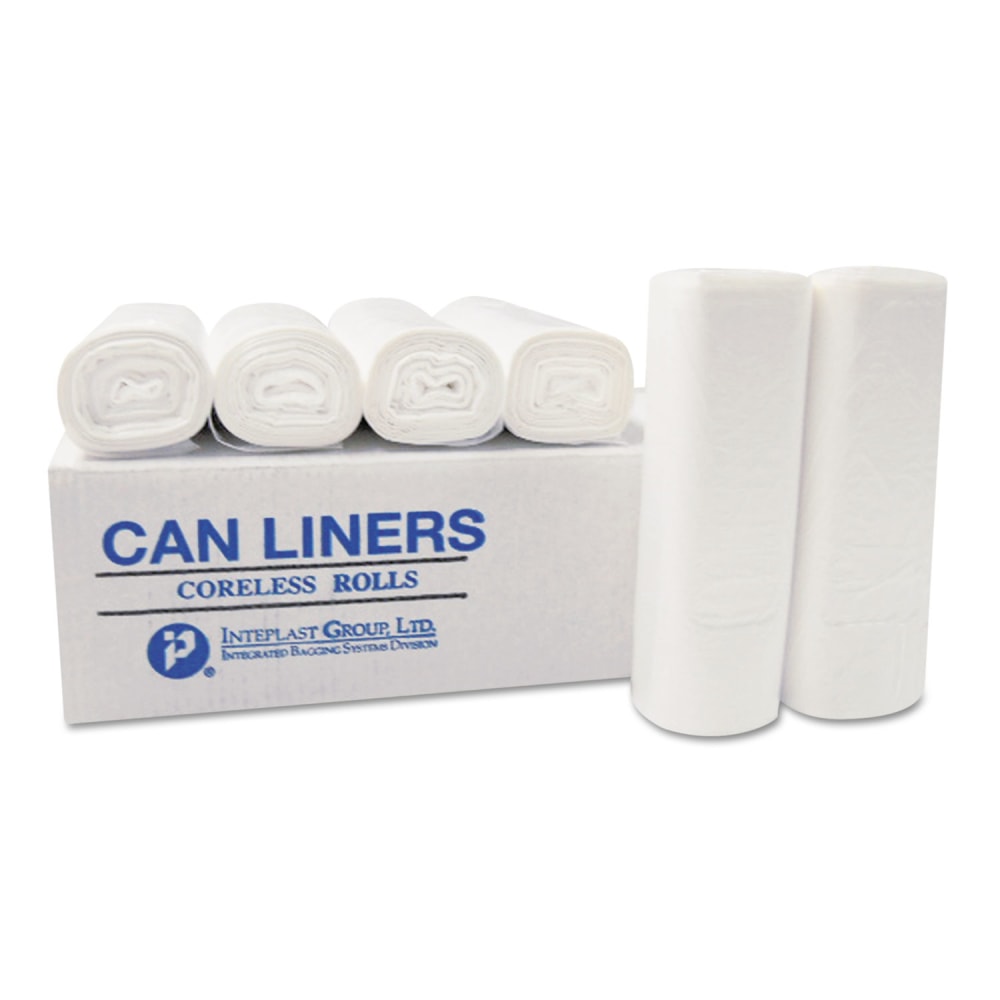 Interplast Group High Density Commercial Can Liners, 33 gal, 11 mic, 33in x 40in, Black, Interleaved Roll, 25 Bags/Roll, 20 Rolls/Carton