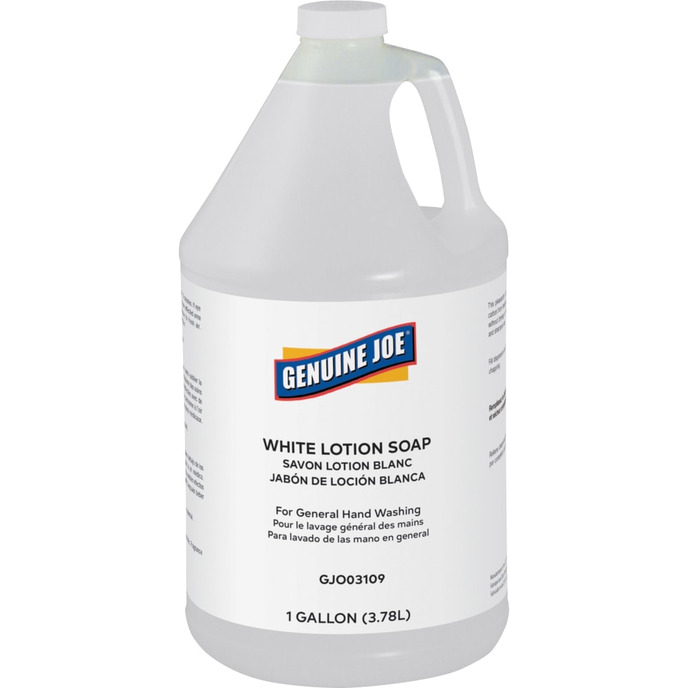 Genuine Joe Lotion Soap - 1 gal (3.8 L) - Grease Remover, Grime Remover, Dirt Remover, Ink Remover, Oil Remover, Carbon Remover - 03109