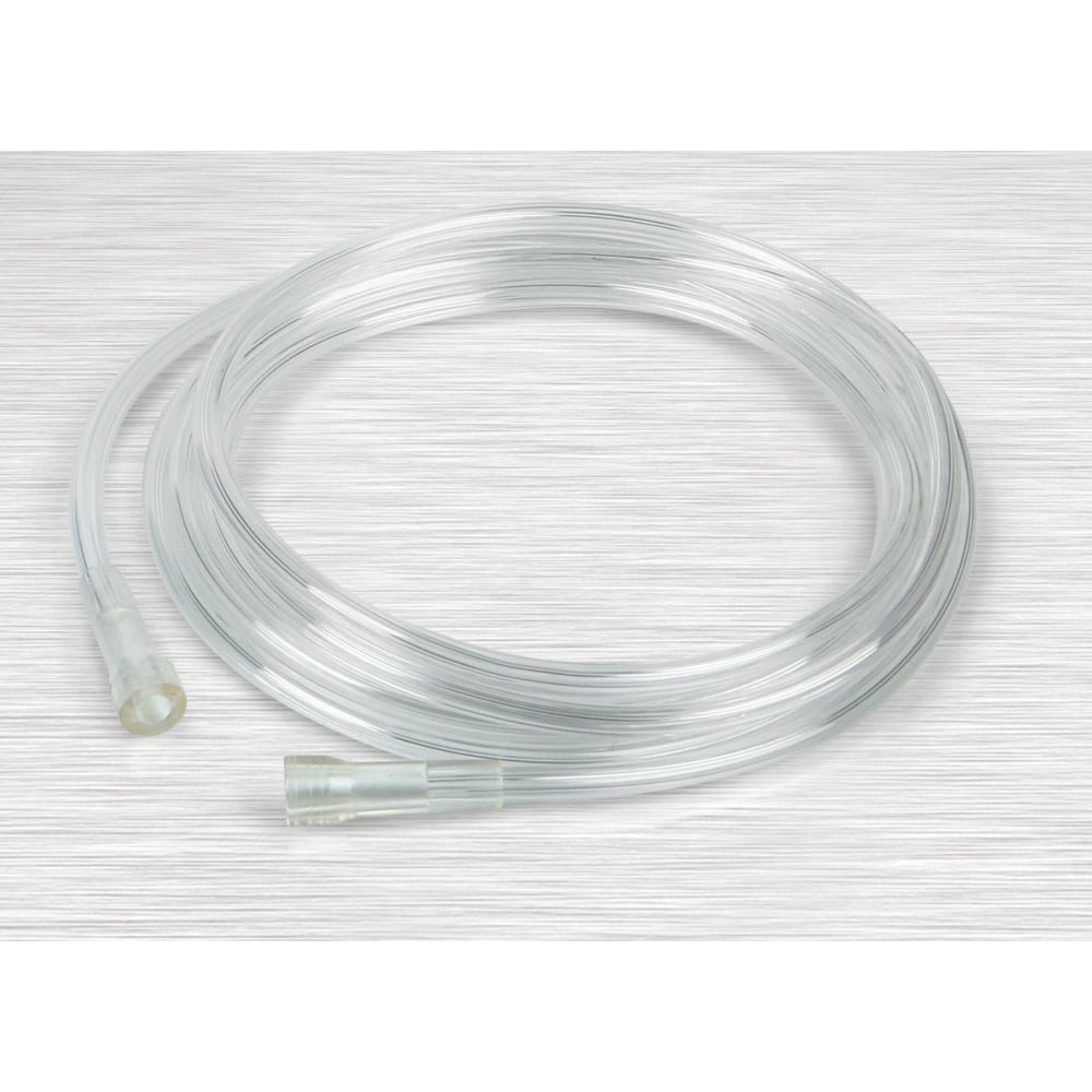 Medline Crush-Resistant Oxygen Tubing, Standard Connector, 14ft, Clear, Pack Of 50