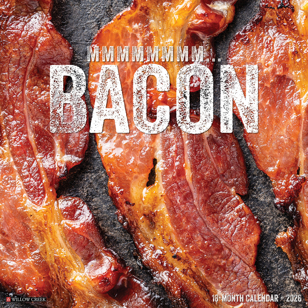 2026 Willow Creek Press Humor & Comics Monthly Wall Calendar, 12in x 12in, MMMMMMMM  Bacon, January To December, 51955