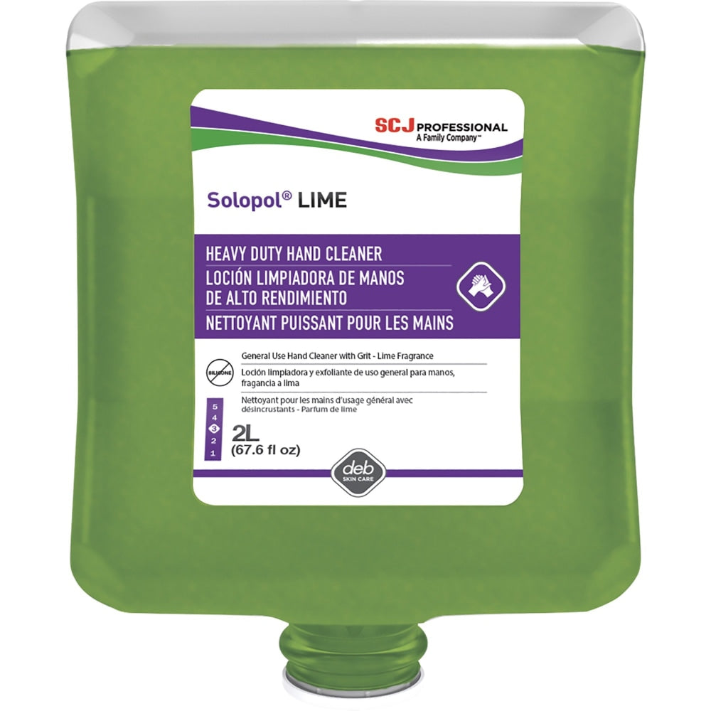 SC Johnson Solopol Medium Heavy-Duty Hand Wash, Lime Scent, 67.6 Oz, Green, Carton Of 4