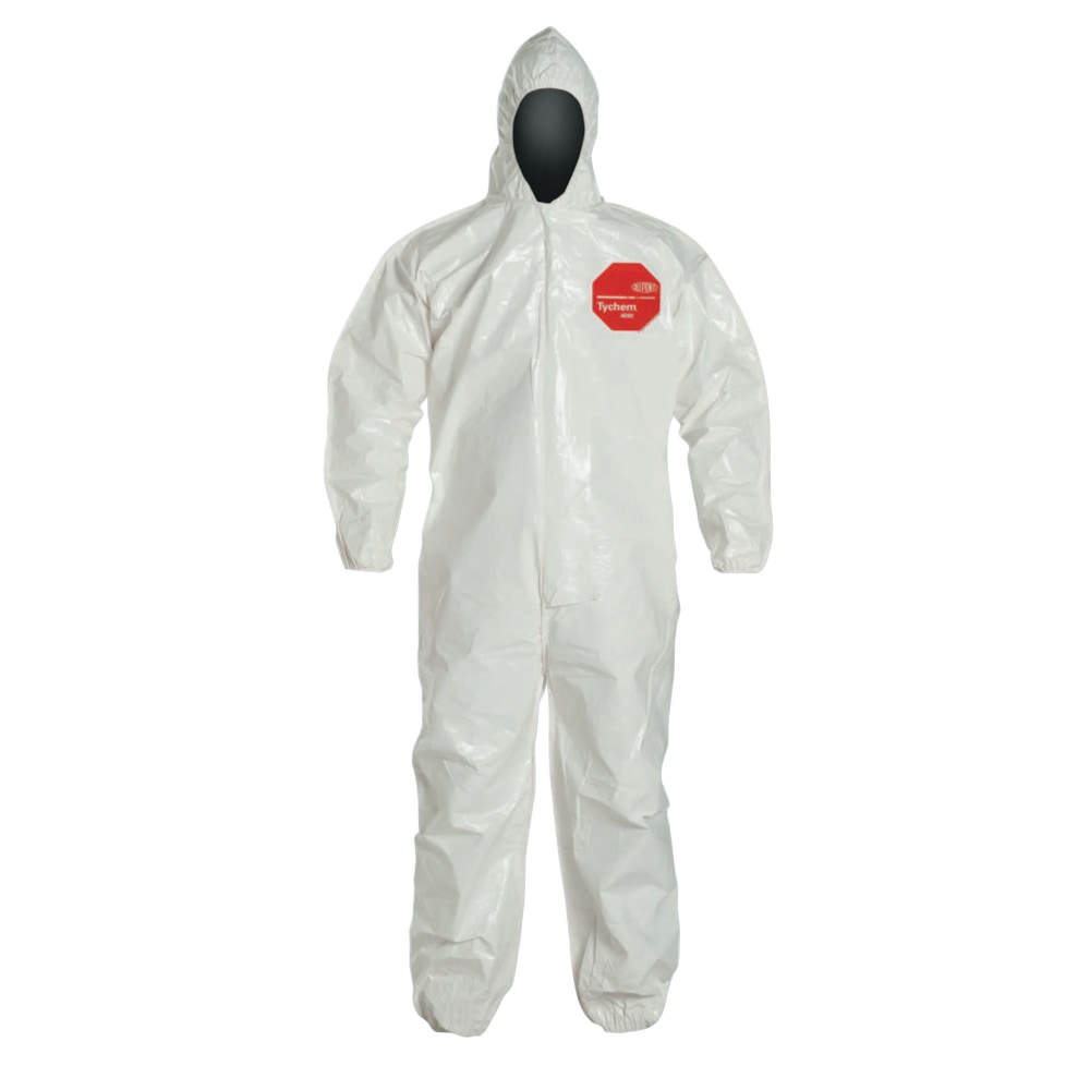 DuPont Tychem SL Coveralls With Hood, X-Large, White, Pack Of 12 Coveralls