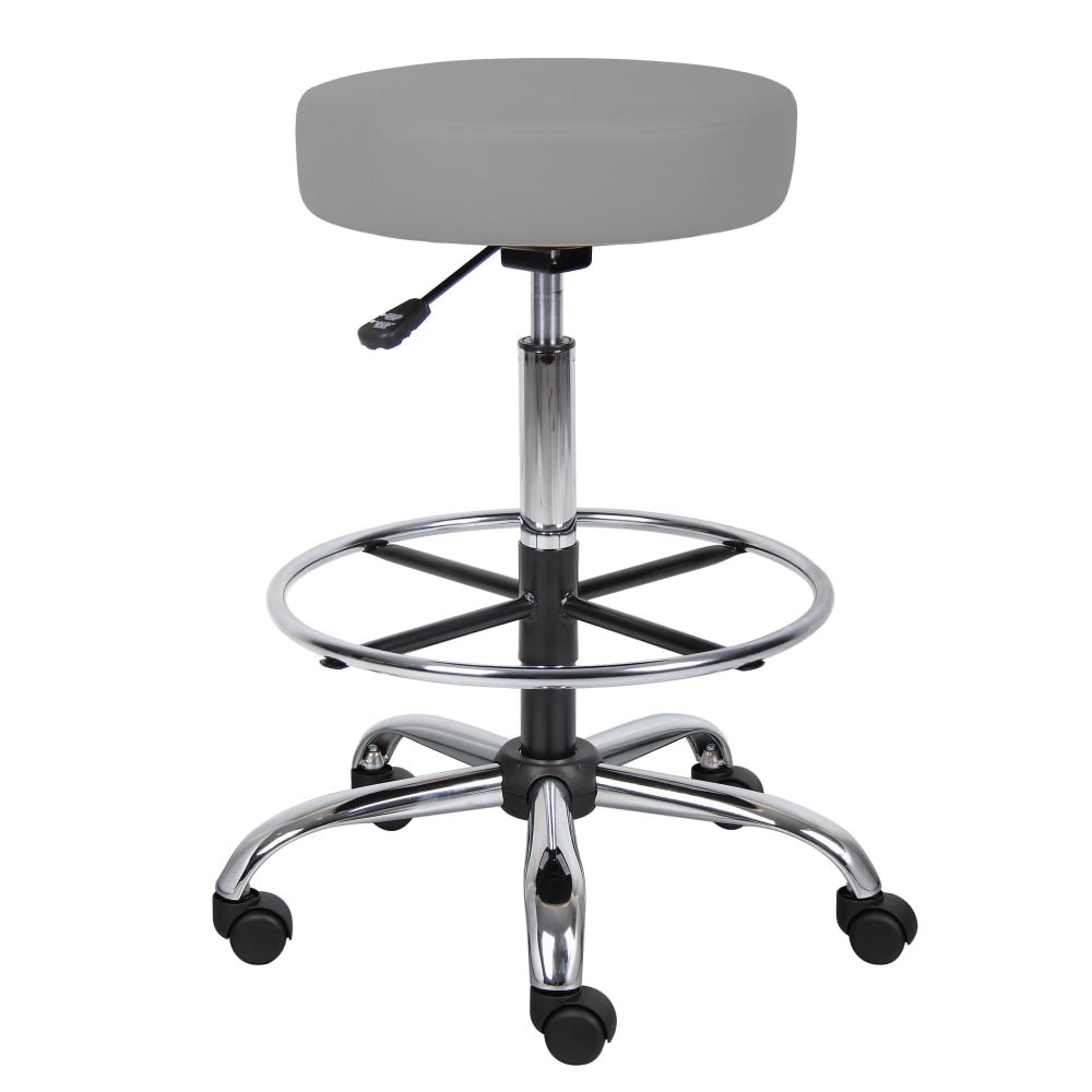 Boss Office Products Medical Drafting Stool, Caressoft Vinyl, Gray