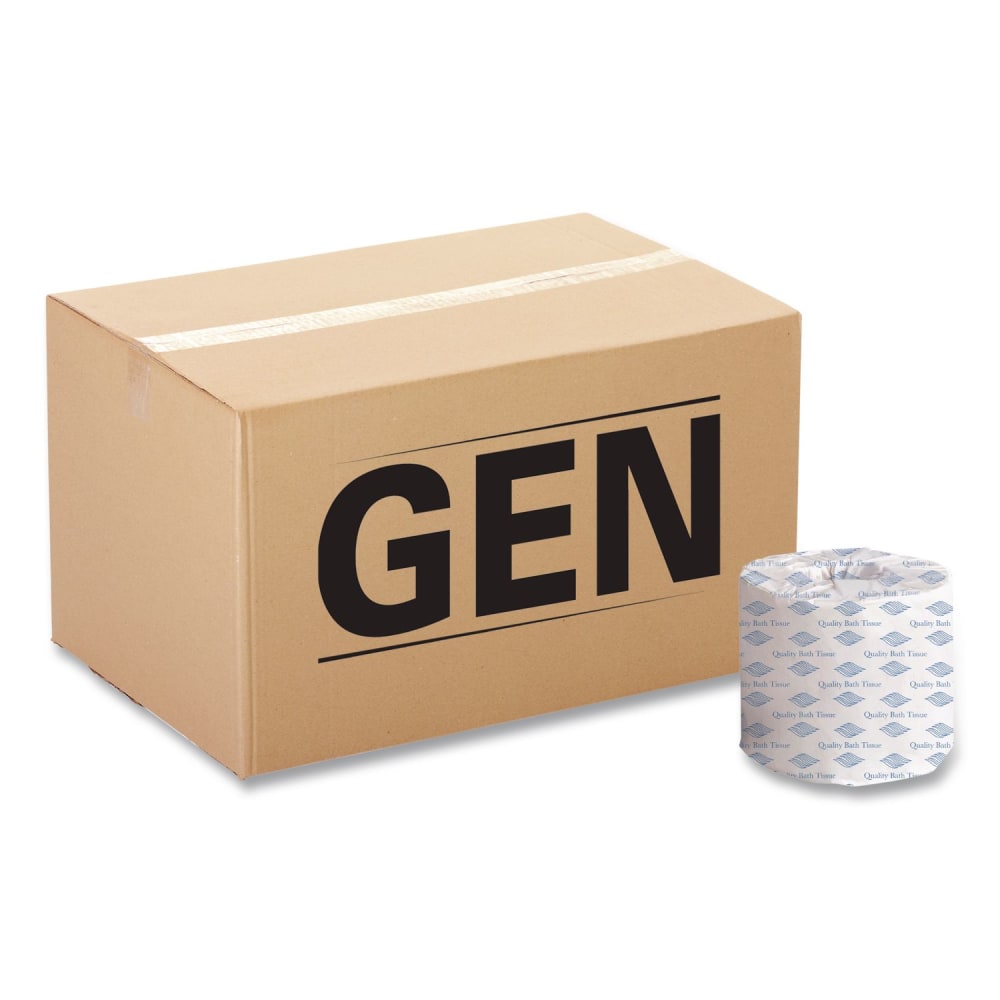 GEN Standard Bath Tissue, Septic Safe, Individually Wrapped Rolls, 1-Ply, White, 1,000 Sheets/Roll, 96 Wrapped Rolls/Carton