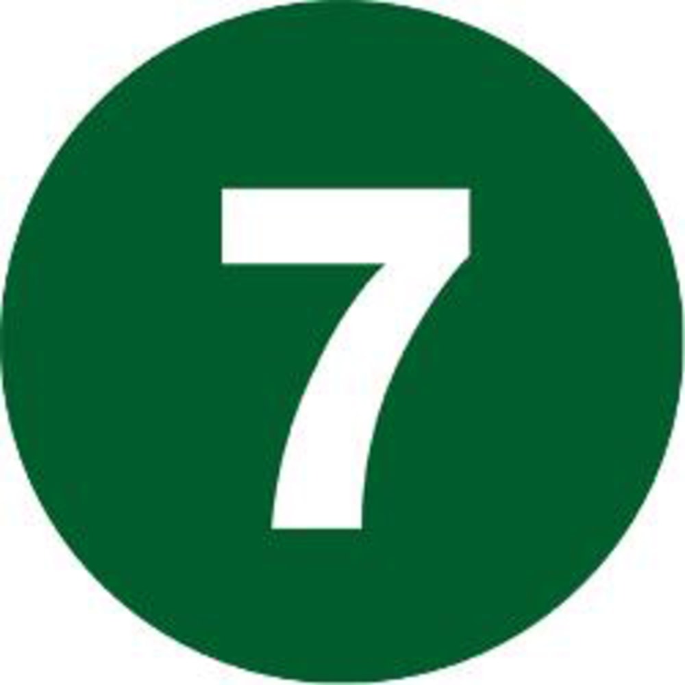 Tape Logic Dark Green - "7in Number Labels 2in, DL6775, Roll of 500