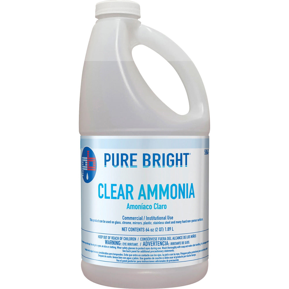 Kik Pure Bright Custom Clear Ammonia - 64 fl oz (2 quart) - Clear - 8 / Carton