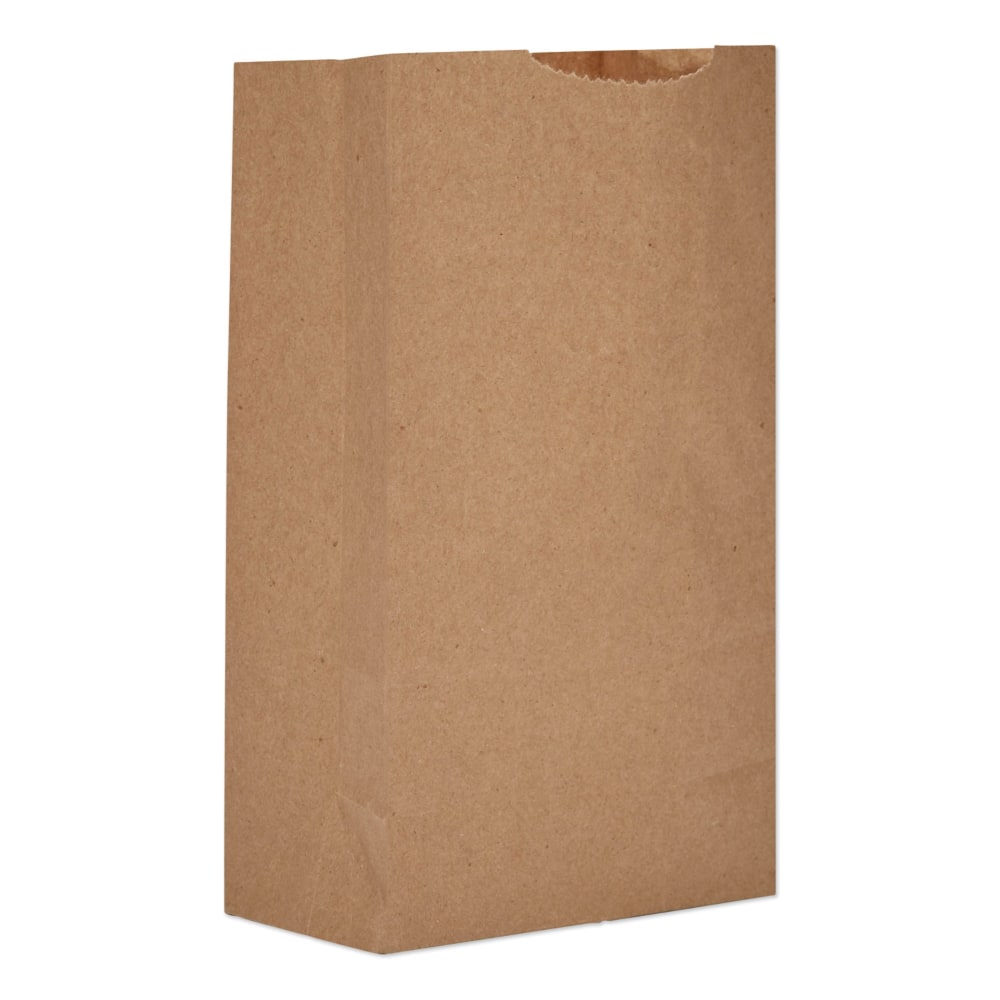 General Grocery Paper Bags, 8-1/16inH x 4-3/4inW x 3inD, Kraft Brown, Pack Of 500 Bags