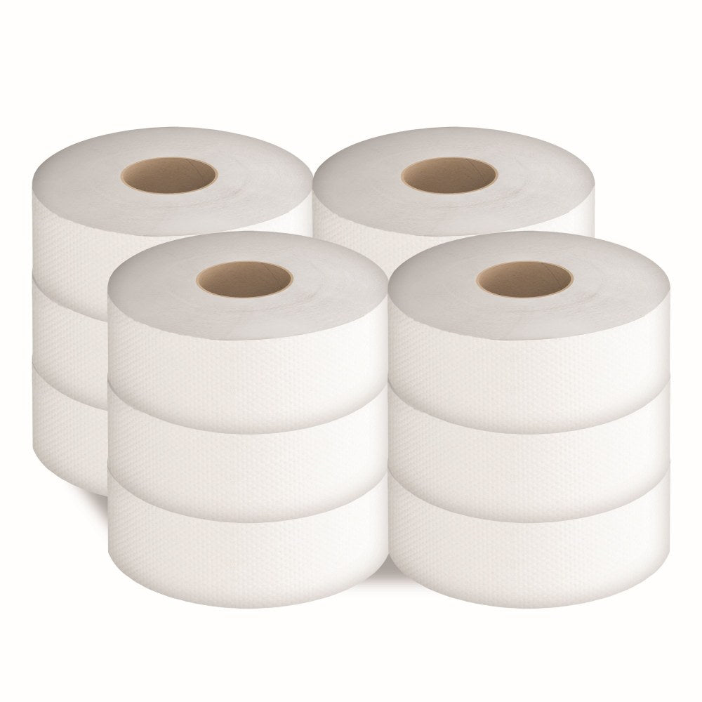 Cascades PRO Select Jumbo Roll 1-Ply Bathroom Tissue, 2000', 100% Recycled, White, Pack Of 12 Rolls