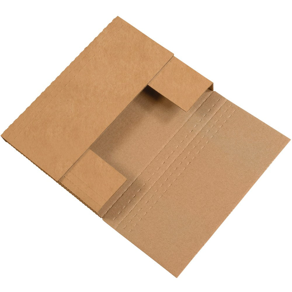 Partners Brand Easy Fold Mailers, 12in x 9in x 3in, Kraft, Pack Of 50