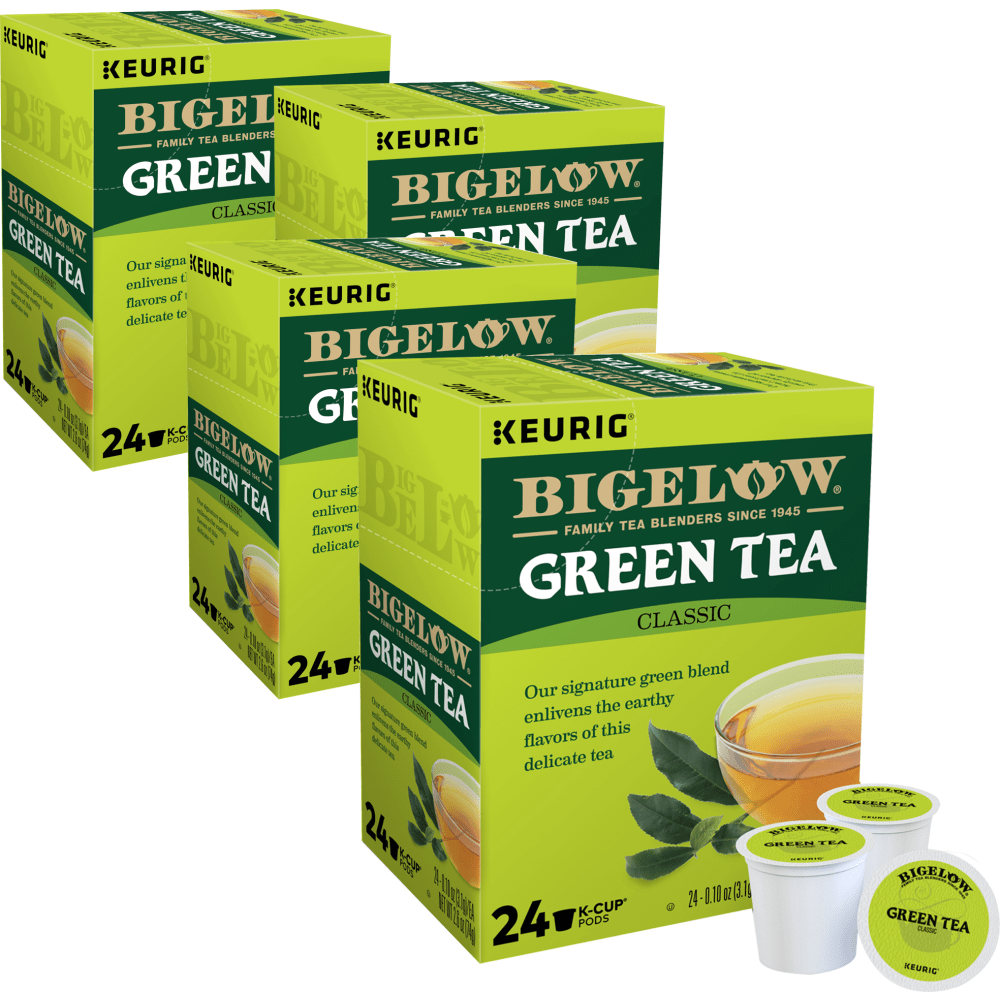 Bigelow Green Tea Single-Serve K-Cup, Carton Of 96
