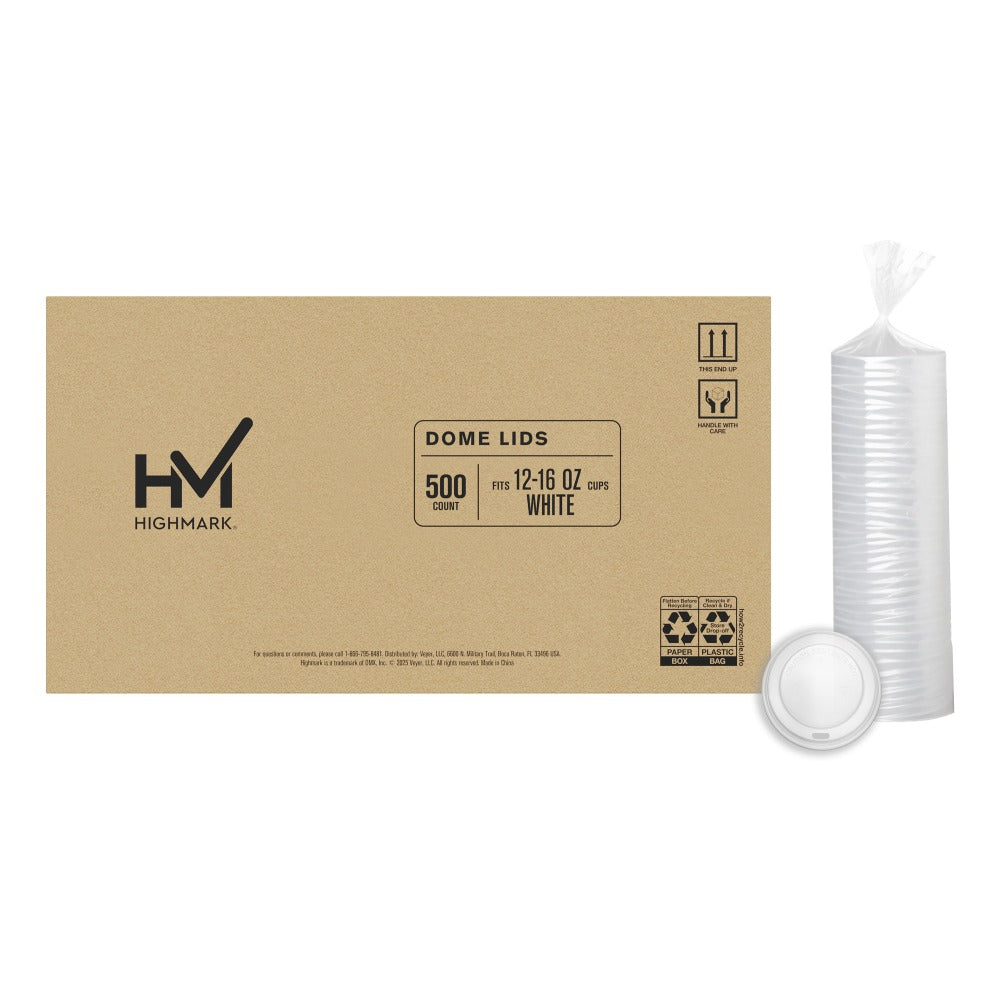 Highmark Hot Coffee Cup Lids, White, Pack Of 500