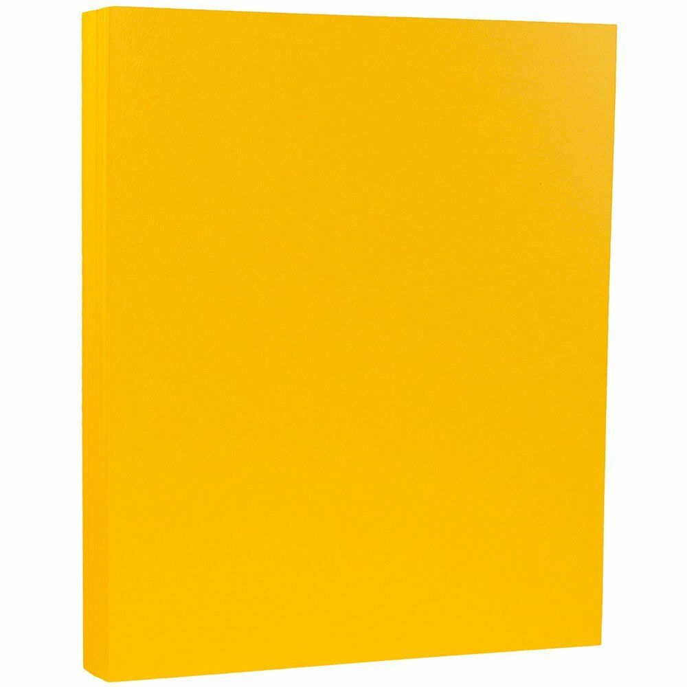 JAM Paper Letter Matte Paper, Sunflower Yellow, Letter (8.5in x 11in), 100 Sheets Per Pack, 28 Lb