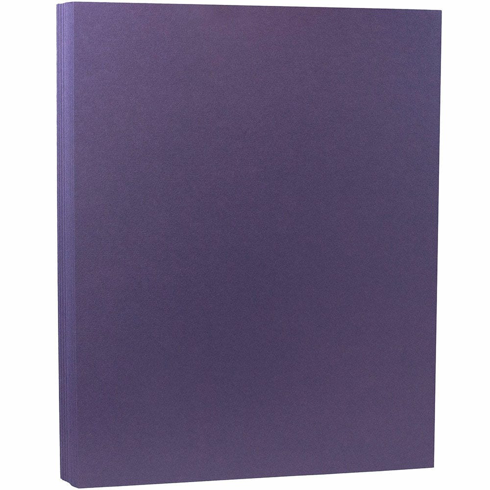 JAM Paper Card Stock, Dark Purple, Letter (8.5in x 11in), 80 Lb, Pack Of 50