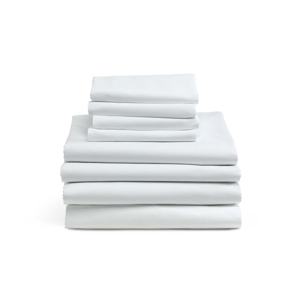 Medline Interblend Percale Flat Sheets, 60in x 108in, White, Pack Of 12