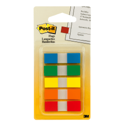 Post-it Notes Mini Flags with Dispenser, 20 Flags Per Pad, Pack Of 5 Pads