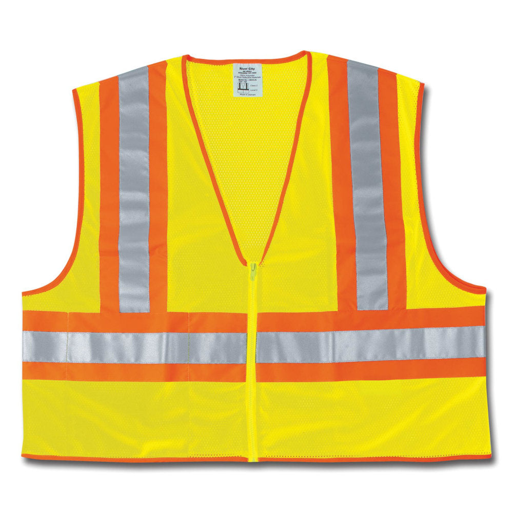 MCR Safety Luminator Class II Safety Vests, X Large, Lime