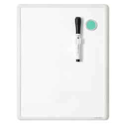 U Brands Contempo Magnetic Dry-Erase Board, 14in X 11in, White Plastic Frame (252U00-04)