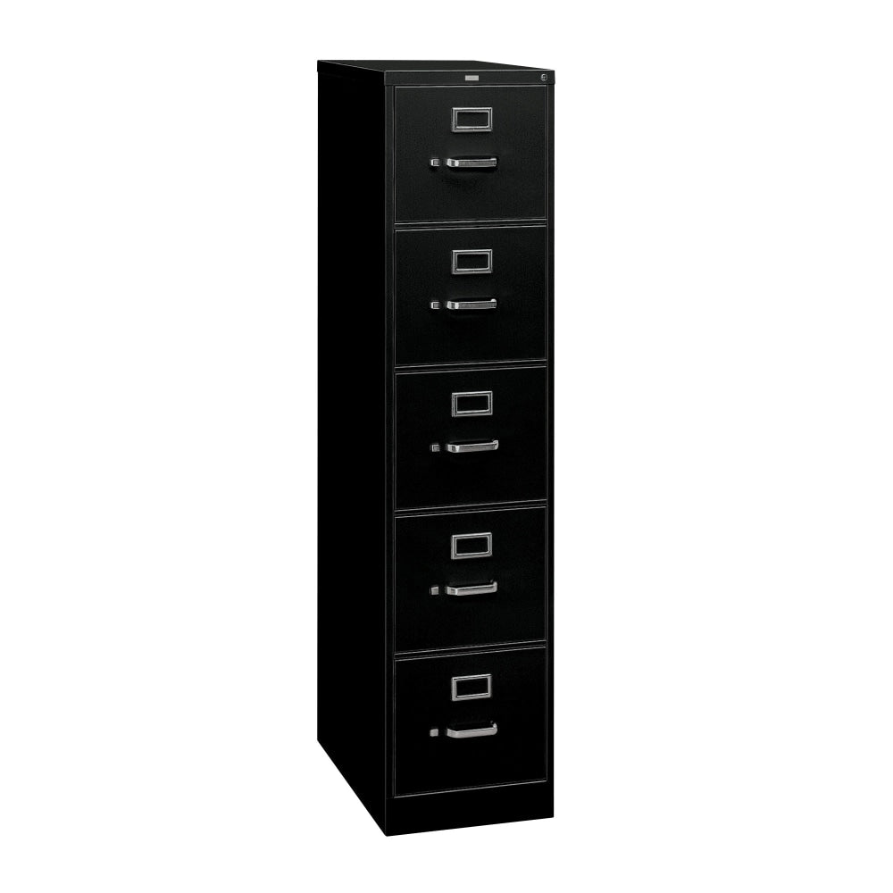 HON 310 26-1/2inD Vertical 5-Drawer Legal-Size File Cabinet, Black