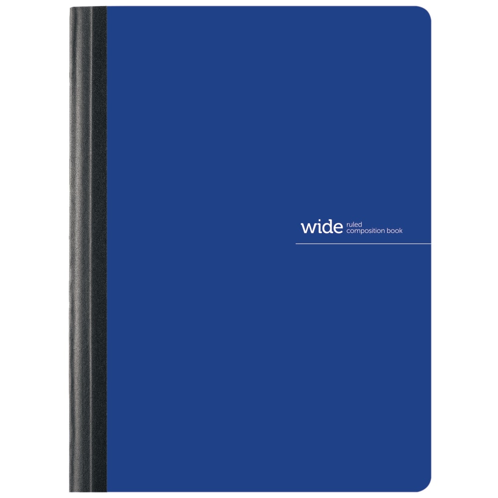 Office Depot Brand Poly Composition Book, 7-1/2in x 9-3/4in, Wide Ruled, 80 Sheets, Blue