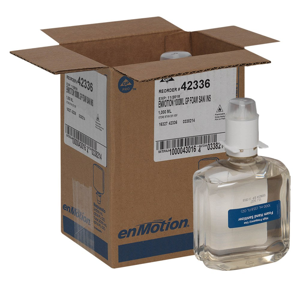 Georgia Pacific Professional GP enMotion High-Frequency-Use Foam Sanitizer Dispenser Refill, Fragrance-Free, 33.8 oz (1,000 mL), 2/Carton