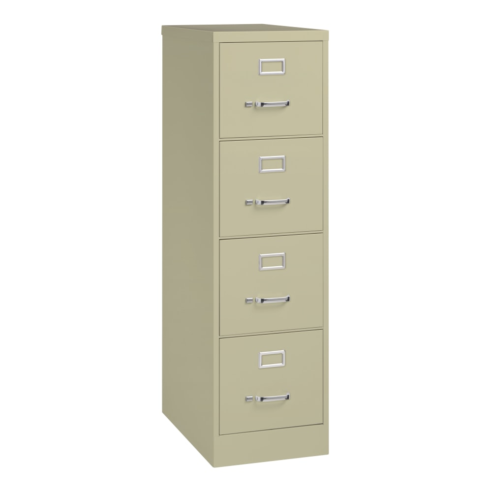 WorkPro 25inD Vertical File Cabinet, 4-Drawer, Putty