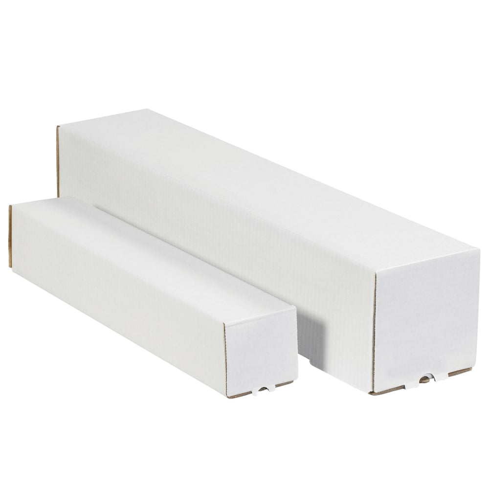 Partners Brand Square Mailing Tubes, 3inH x 3inW x 12inD, White, Pack Of 25