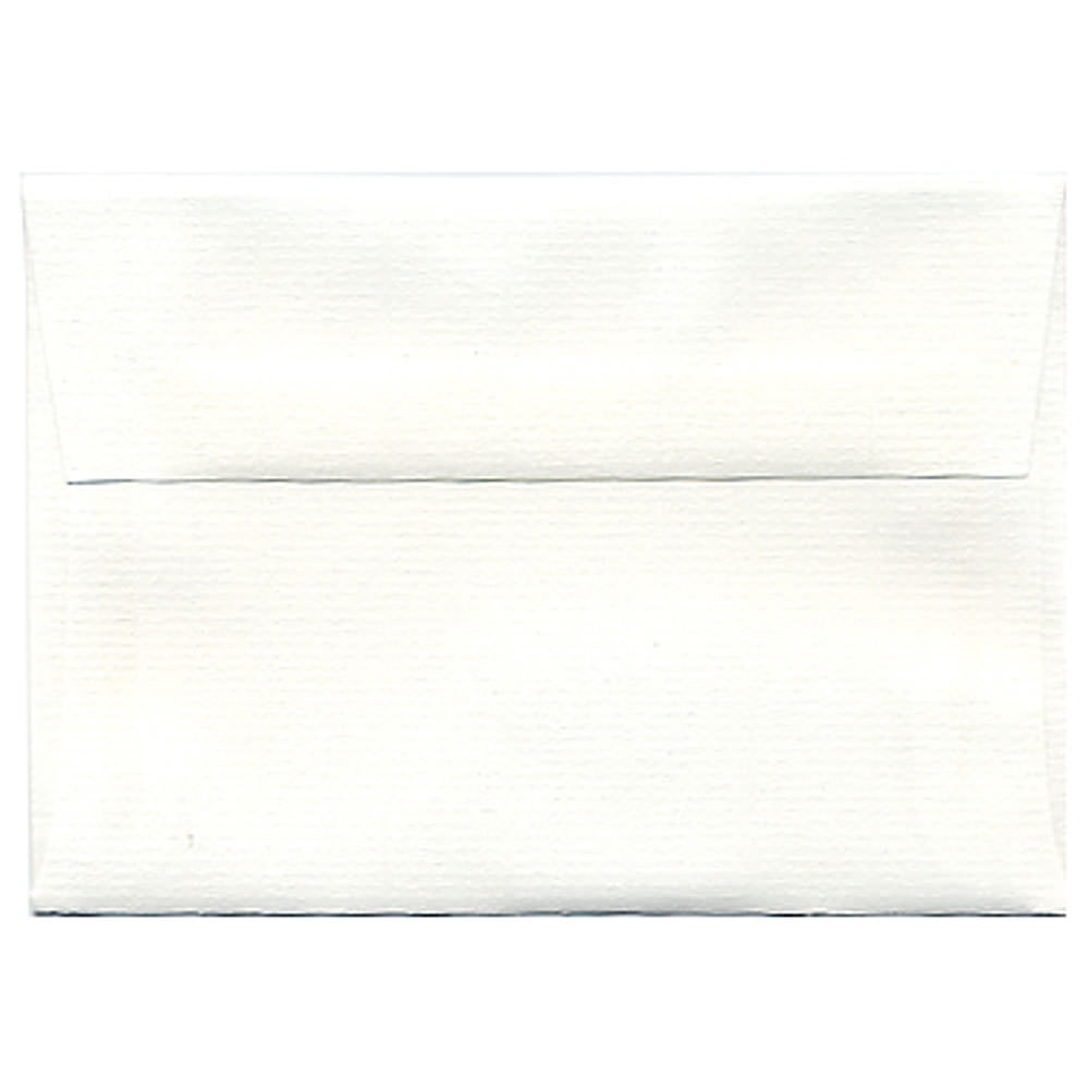 JAM Paper Booklet Envelopes (Strathmore Paper), #4 Bar (A1), Gummed Seal, Strathmore Bright White, Pack Of 25