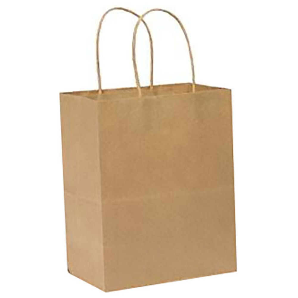 Duro Bag Novolex Paper Shopping Bags, 10 1/4inH x 8inW x 4 1/2inD, Kraft, Carton Of 250