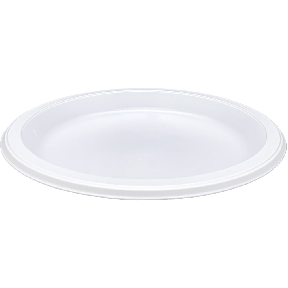 Genuine Joe 10 1/4in Plastic Plates, White, Pack Of 125