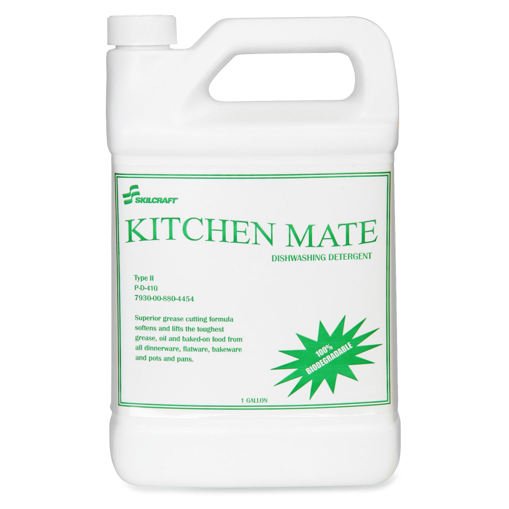 SKILCRAFT Kitchen Mate Dishwashing Detergent, 128 Oz Bottle, Case Of 6 (AbilityOne 7930-00-880-4454)