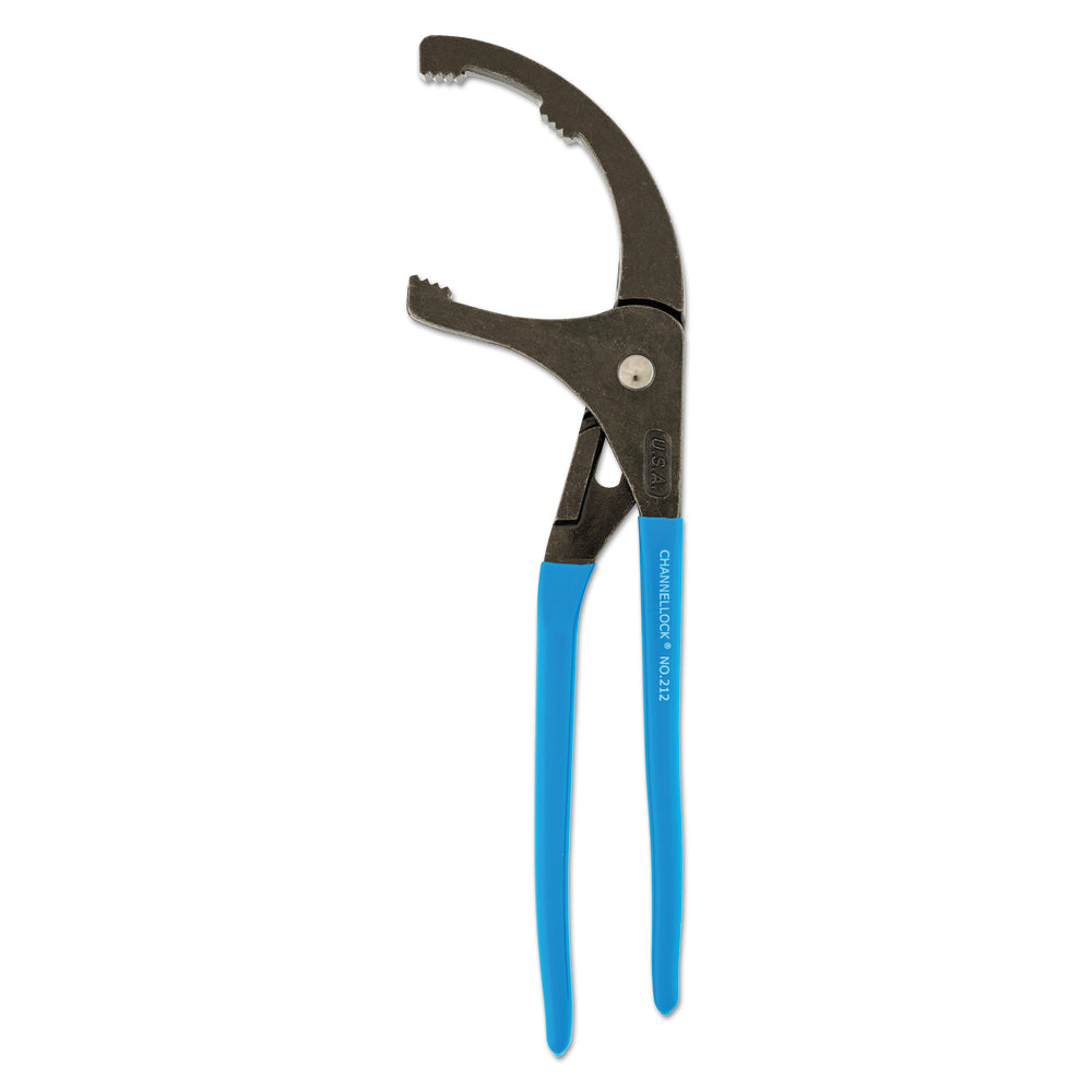 Channellock Oil Filter Plier, Curved Jaw, 12 in Long