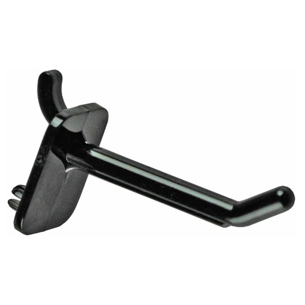 Azar Displays Locking Pegboard Hooks, 2in, Black, Pack Of 50 Hooks