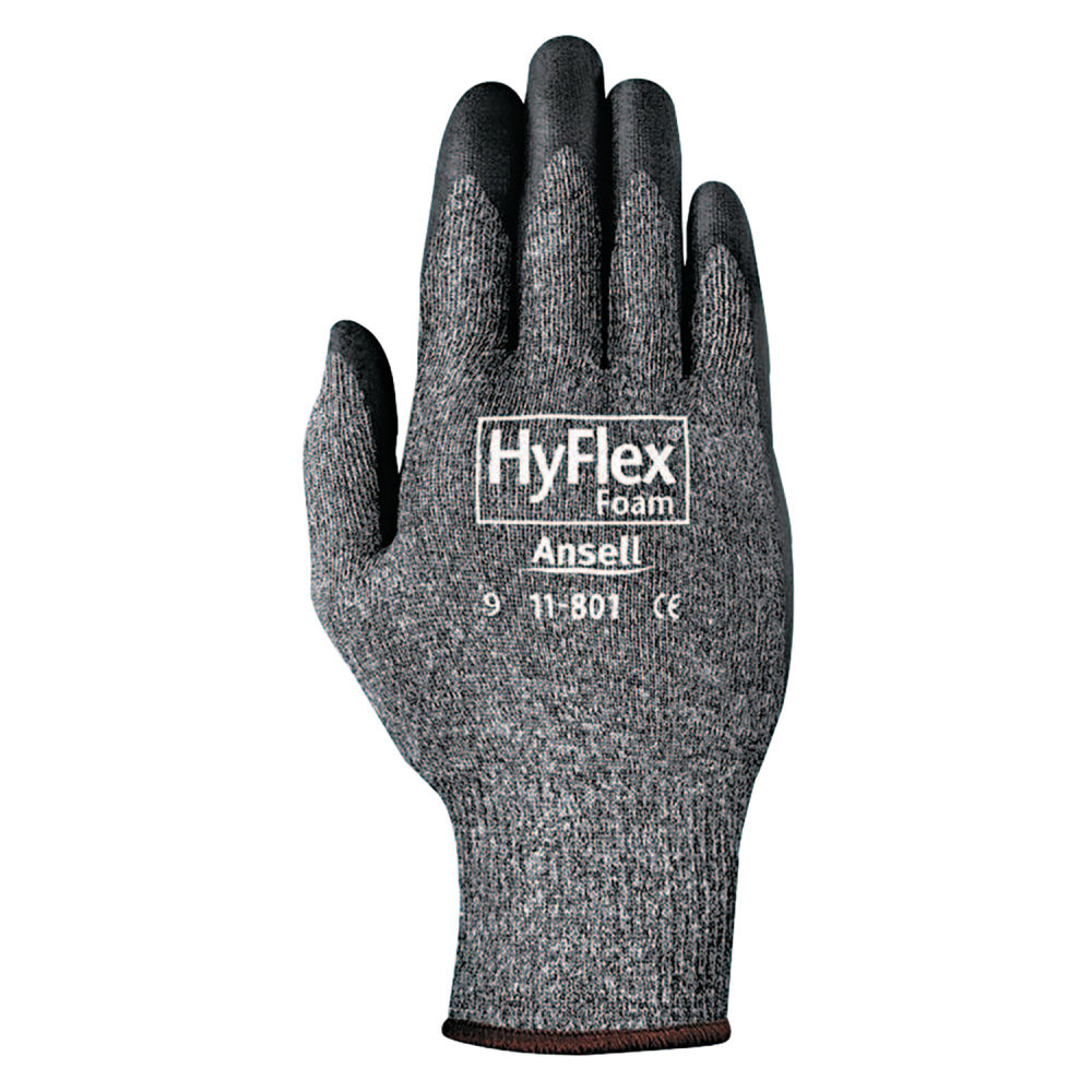 R3 Safety HyFlex Foam Gray Gloves, Medium, Black/Gray, Pack Of 12