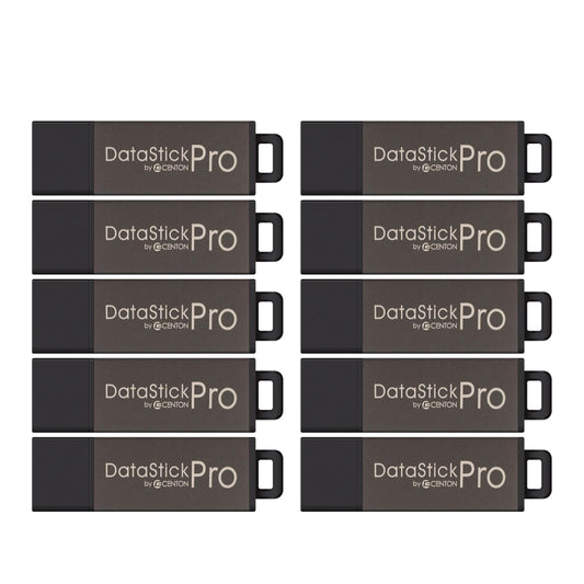 Centon DataStick Pro USB 2.0 Flash Drives, 2GB, Gray, Pack Of 10 Drives