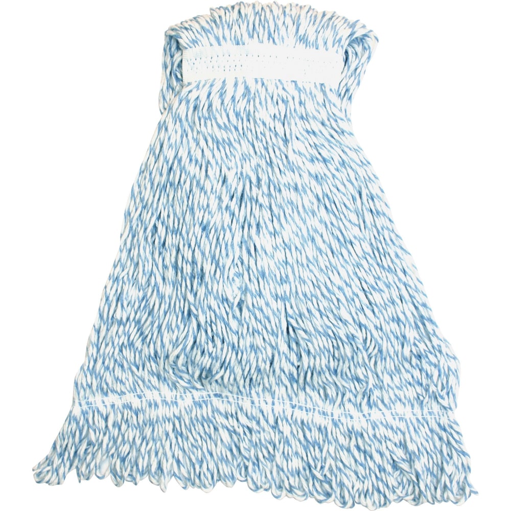 Genuine Joe Blue Stripes Hygrade Rayon Mophead - Medium - Rayon, Yarn - 1 Each