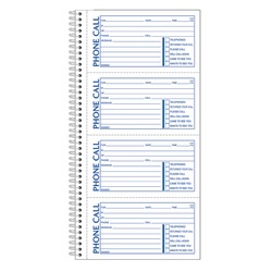 Adams Spiral Bound Phone Message Book, 11in x 5 1/2in, Book Of 400 Messages