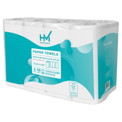 Highmark Tear-A-Size Kitchen 2-Ply Paper Towels, 5in, White, 110 Sheets Per Roll, Pack Of 8 Rolls