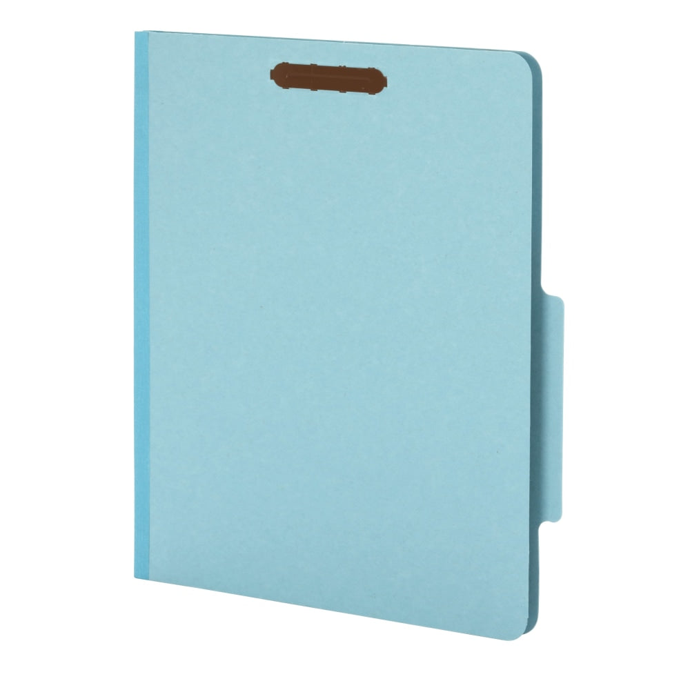 Pendaflex Pressboard Classification File Folders With Fasteners, 8 1/2in x 11in, Letter Size, 60% Recycled, Blue, Box Of 10