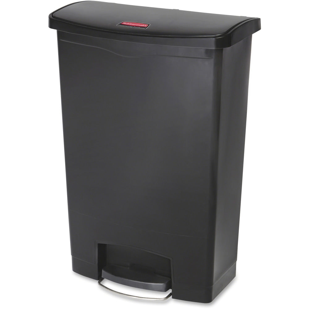 Rubbermaid Slim Jim Step-On Resin Front Step Wastebasket, 24 Gallons, Black