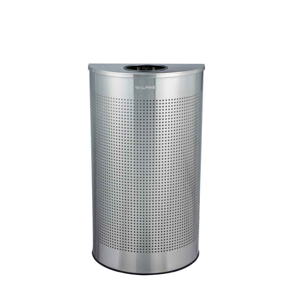 Alpine Industries Steel, Indoor Trash Can, 12 Gallon, Silver (438-12HR-SS)