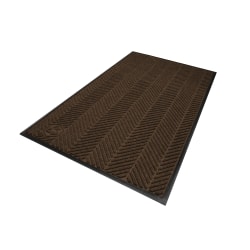 M+A Matting WaterHog Floor Mat, Max Herringbone, 3ft x 5ft, Chestnut Brown