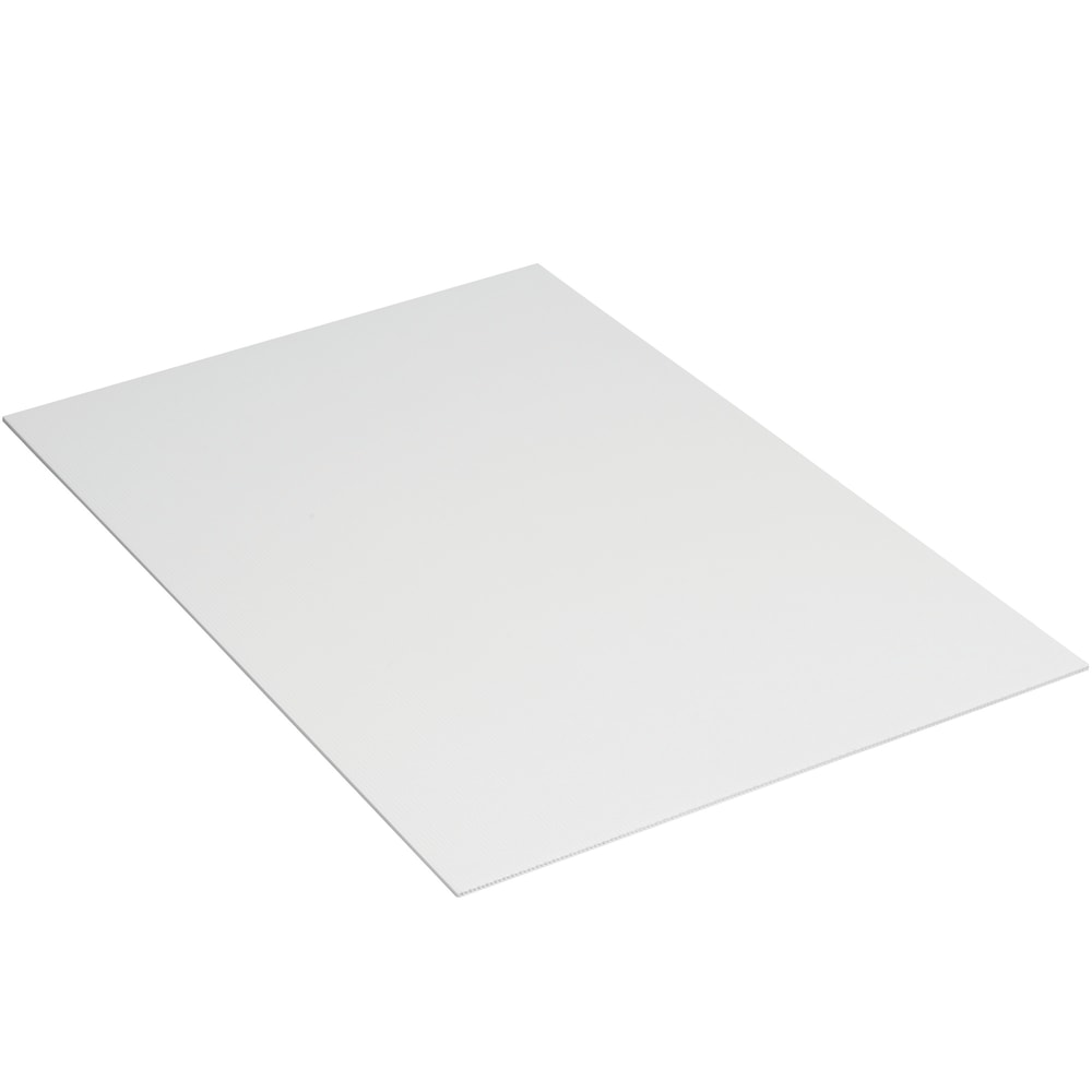 Partners Brand Plastic Corrugated Sheets, 24in x 36in, White, Pack Of 10