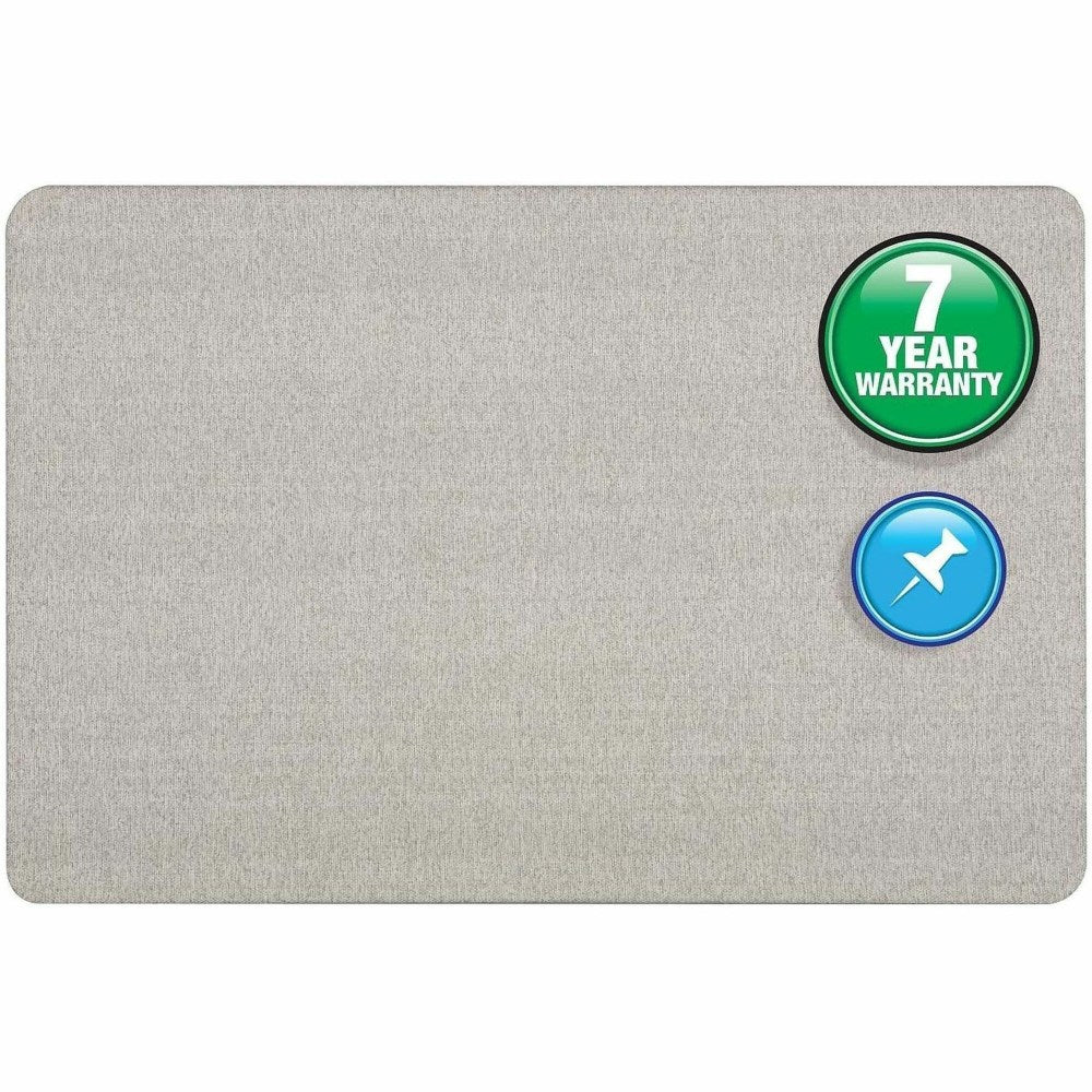Quartet Oval Office Unframed Fabric Bulletin Board, 36in x 48in, Gray