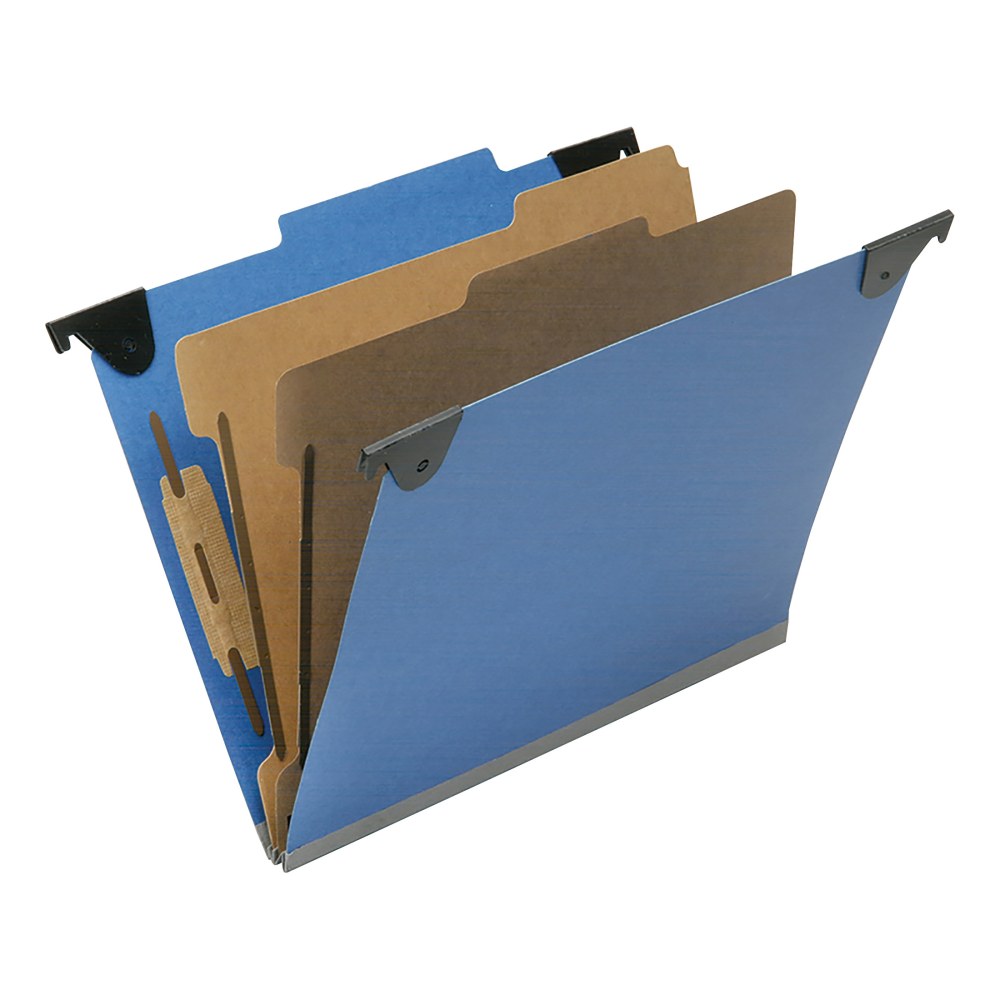 SKILCRAFT 2/5 Tab Cut Letter  Hanging Folder, 1in Folder Capacity, 8 1/2inx11in, Top Tab Position, 2 Divider, Pack of 10 - NSN6817011